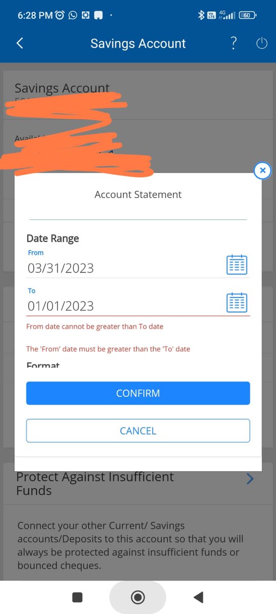 amitalex's tweet photo. @HDFC_Bank @HDFCBank_Cares While trying to get account statement via Mobile Banking! 

Who designs these and even tests these! 

For being #India's premier bank, your #tech is #rubbish and #nologic 

#fail #hdfcfail #HDFC https://t.co/w4vMH0o76c