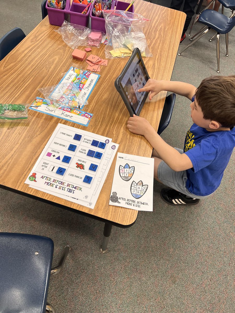 YoungmanTeach's tweet photo. How do you make the most of math the day before spring break? Bring out all our favorite math station options of course! 
Play dough fractions, building numbers to 100, math tiles, greatest to least bears and more! #TuckahoeRocks @TuckahoeSchool @TuckahoeAP @APSMath https://t.co/J5aOh1pIcN