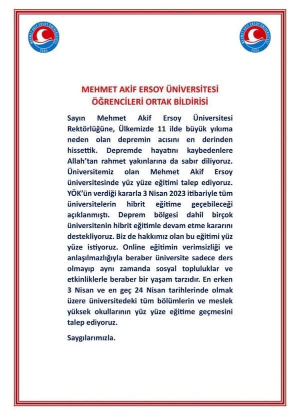 #Makü Öğrencilerimiz açıklama bekliyor! Makü Öğrencileri olarak daha erken bir zamanda açıklama bekliyoruz. Ve açıklanacak kararın tüm bölümler için hibrit olmasını talep ediyoruz. “#maküöğrencileri” @makuedutr @omer_teksen @dalgarh @vetmkaraca #makuhibrit #ueniversiteler