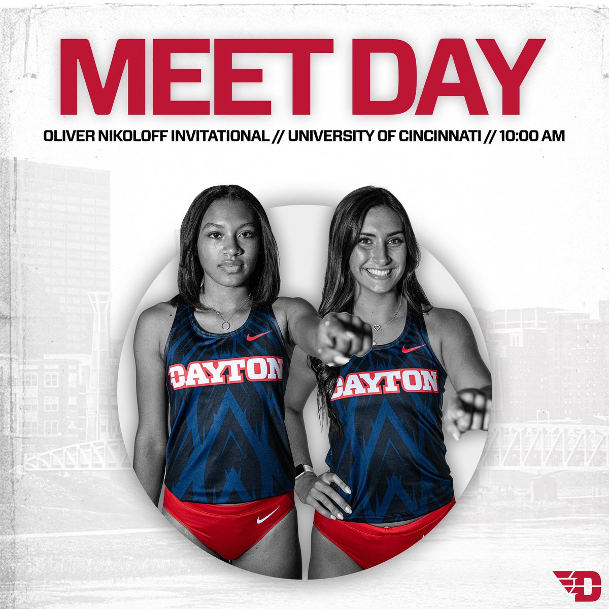𝐌𝐄𝐄𝐓 𝐃𝐀𝐘: 𝐎𝐥𝐢𝐯𝐞𝐫 𝐍𝐢𝐤𝐨𝐥𝐨𝐟𝐟 𝐈𝐧𝐯𝐢𝐭𝐚𝐭𝐢𝐨𝐧𝐚𝐥 ✈️

📍University of Cincinnati
⏰ 10:00 AM
📊 live.buckeye-timing.com/meets/518633/e…
🎥 m.youtube.com/watch?v=DkC9kv…
ℹ️ daytonflyers.com/news/2023/3/30…

#UDTF // #GoFlyers