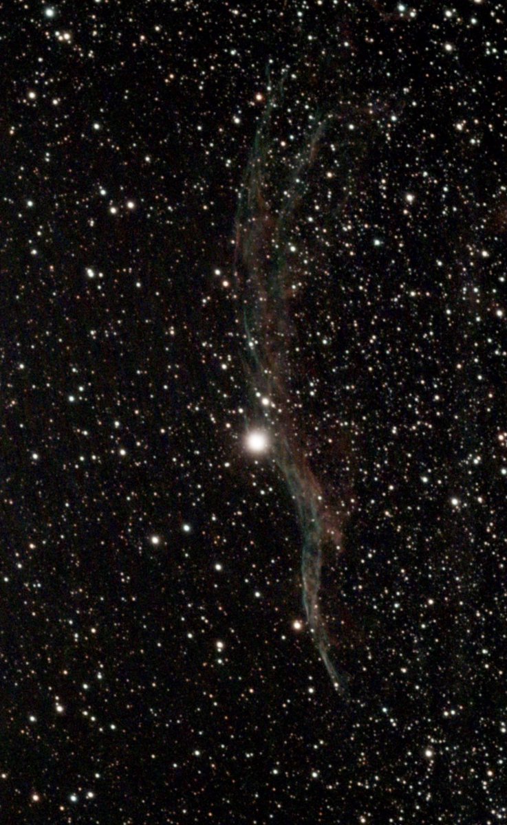 Sylvie Stonberg (@sylviestonberg) on Twitter photo My shot of the #Veil #Nebula, NGC 6960! The Veil Nebula is a #Supernova remnant in the #Cygnus Loop! The #star in the middle is called 52 Cygni, and it’s actually much closer to us than the nebula! #Astrophotography
Taken on #myvespera My shot of the #Veil #Nebula, NGC 6960! The Veil Nebula is a #Supernova remnant in the #Cygnus Loop! The #star in the middle is called 52 Cygni, and it’s actually much closer to us than the nebula! #Astrophotography
Taken on #myvespera