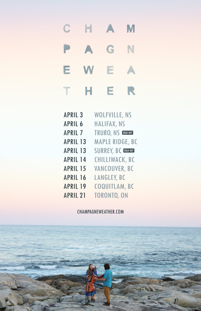 Hi Friends! Canadian tour dates starting next week! New music, new band, can't wait! champagneweather.com/tour
