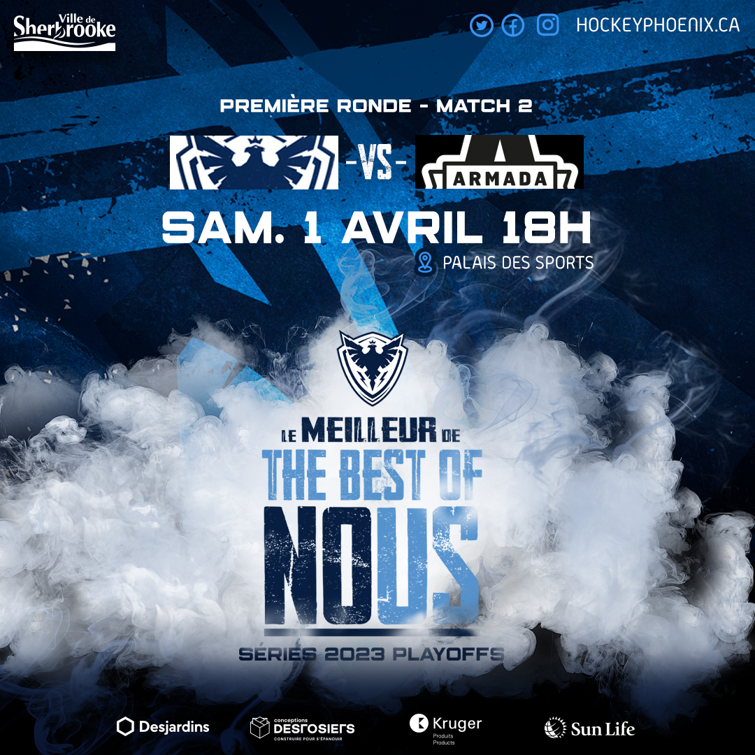 JOUR DE MATCH | R1 MATCH 2
Les hostilités sont lancés, place au 2e match de cette série face à l'<a href="/ArmadaBLB/">ArmadaBLB</a>. Notre 7e joueur est important et on vous espère aussi bruyants qu'hier soir!  
⚪️WHITEOUT AU PALAIS! Portez du blanc!
⏰ Samedi 1er avril, 18h
🎟 Billets debout seul.