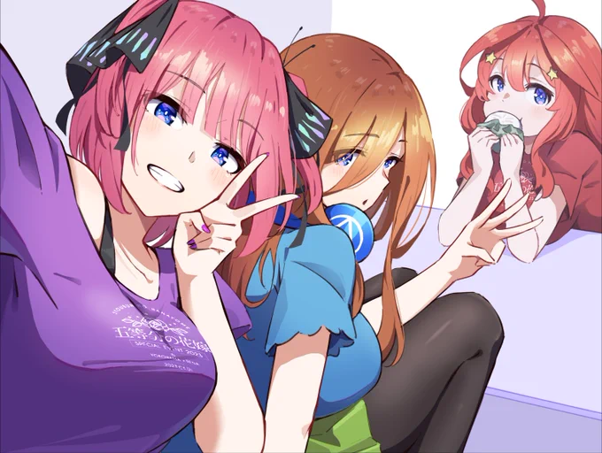 五等分の花嫁スペシャルイベントホントによかった…新作アニメ制作決定もしてこれからも五等分がつづくのうれしすぎる!!ずっとついていきます!!#五等分の花嫁SPECIALEVENT  #五等分の花嫁(自撮り補正なしverイラスト) 