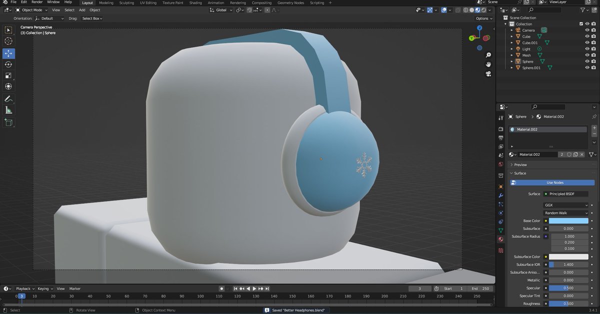 completelyX100's tweet photo. Smooth Snowflake Headphones #Blender #Snow #Winter #Headphones #3D #UGC #Hat #Roblox #Model #Headaccessory #Avatar #Avatarshop #Catalog #Item #Gamedev #goviral https://t.co/qHgWtRHRIX