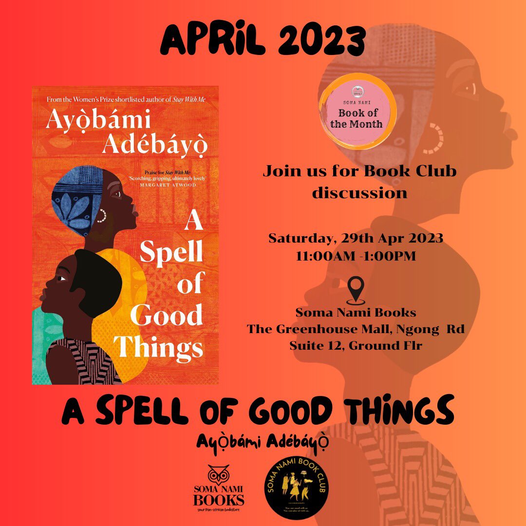SomaNamiBooks's tweet photo. It’s the first of the month and you know what that means don’t you!!?
Book of The Month Announciation!
Officially announcing #aspellofgoodthings by #ayobamiadebayo author of #staywithme as our April BOM https://t.co/0r6KGwQCF2