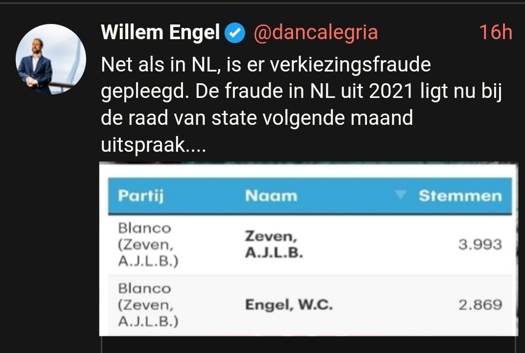 #Virusontkenner en opruier Willem Engel is nog steeds zuur over zijn gigantische nederlaag in #TK2021.

Volgende maand uitspraak.