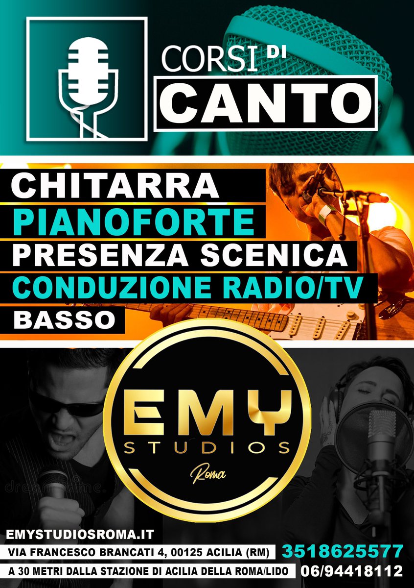 emyrecords_'s tweet photo. STUDIO RECORDING // ETICHETTA DISCOGRAFICA // SHOOTING FOTOGRAFICI // HAIRSTYLIST - MAKE UP// LEZIONI DI CANTO E STRUMENTO(Pianoforte, Chitarra, Basso).
PRENOTA ORA 📲 3518625577
info@emyrecords.it #emyrecords #studiorecording #shooting #hair #hairstylist #makeup #canto https://t.co/6PAhkeVbsQ