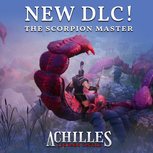 DarkPointGames's tweet photo. The new DLC is coming soon, featuring Scorpion as a new mount! Get ready to explore uncharted territories and face new challenges with this powerful beast by your side! #DLC #NewMount #Scorpion #Gaming #VideoGames #Adventure #RPG #AchillesLegendsUntold https://t.co/gWGtITfBqg