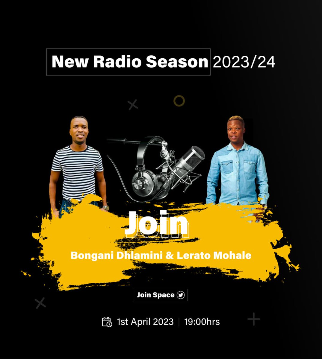 BonganiStevenD's tweet photo. Join our space !!!
*RADIO**RESHUFFLE*
We are joined by radio greats this evening, we are talking about the new radio changes, for the 2023/2024 & financial year.
From community, commercial & national radio stations.
Join me, @RatoMohale & other radio lovers
#RadioReshuffle https://t.co/KclFAE1t8m