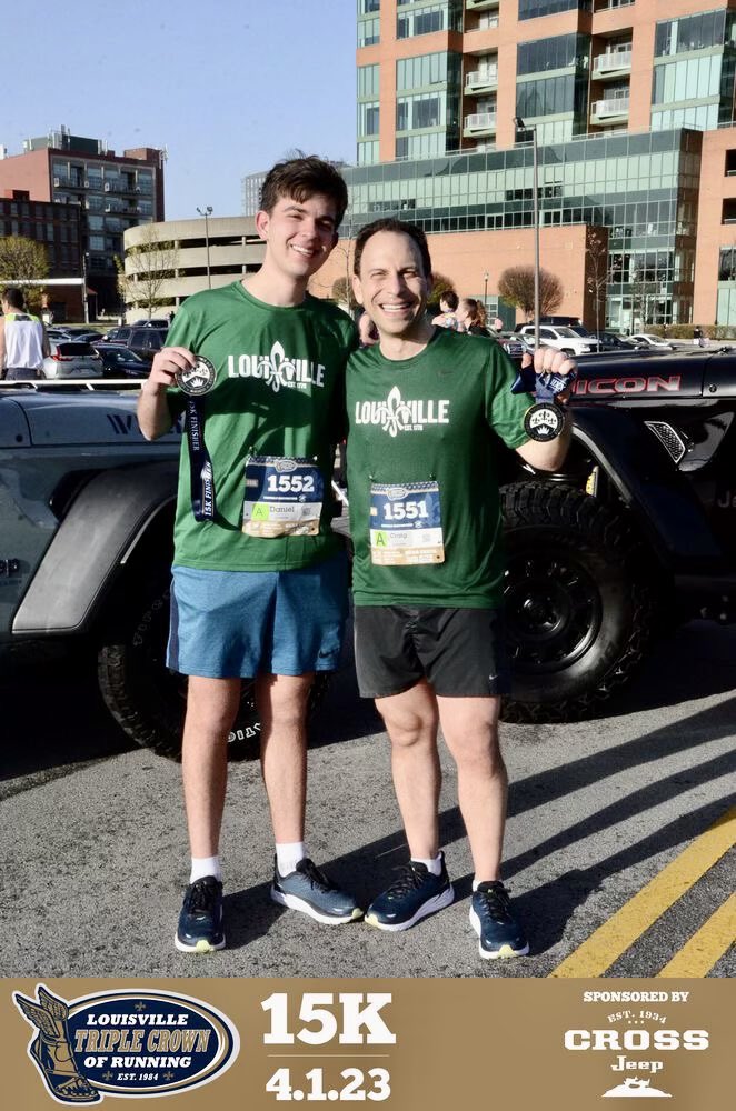 LouisvilleMayor's tweet photo. Amazing and fun 15K finish to the @TripleCrownRun with @danegberg! Next up… @KyDerbyFestival Mini Marathon! #RunWithCraig https://t.co/pPwgnEgdOm