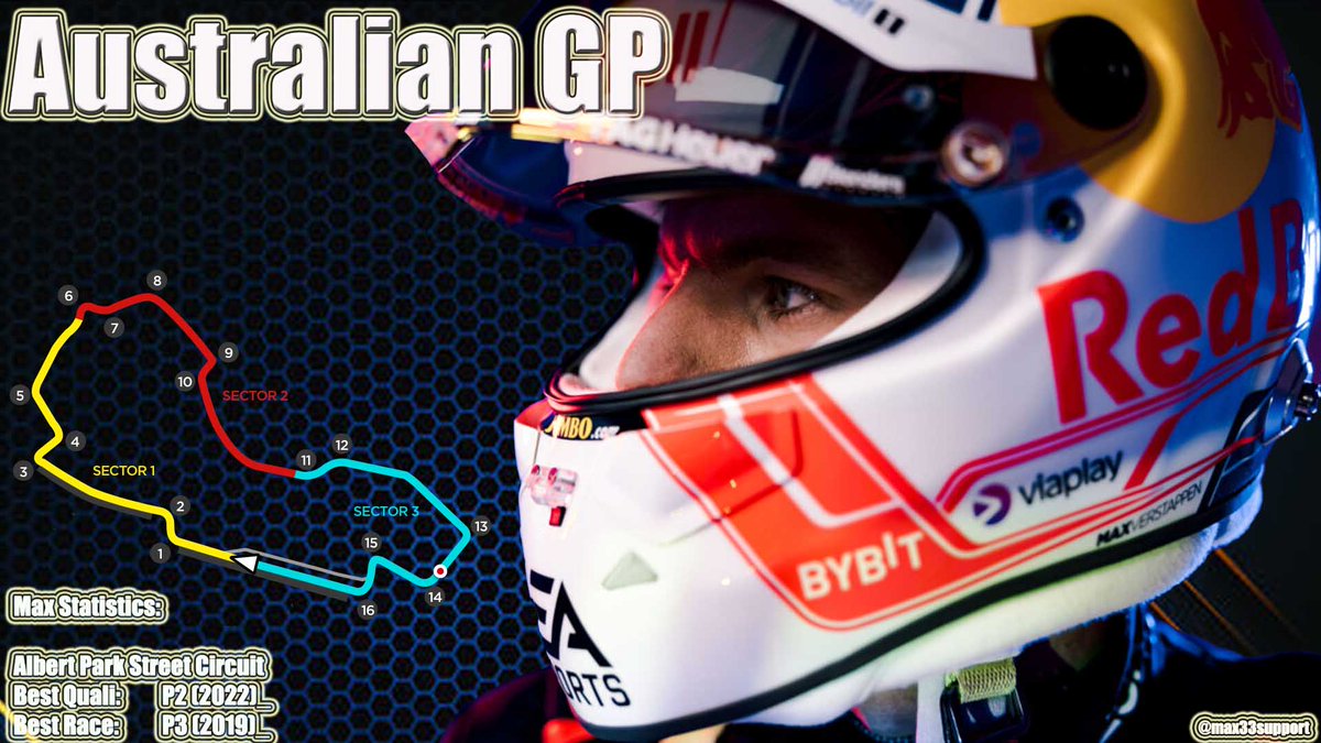 max33support's tweet photo. Morgen komt Max Verstappen voor de 7e keer in zijn carrière in actie op Albert Park #AusGP #F1
Op het circuit waar Max Verstappen in 2015 zijn officiële F1 debuut maakte, stond hij slechts 1 keer (P3 in 2019) op het podium #MaxStatistics #MaxVerstappen https://t.co/K3Ctdsj2Dm