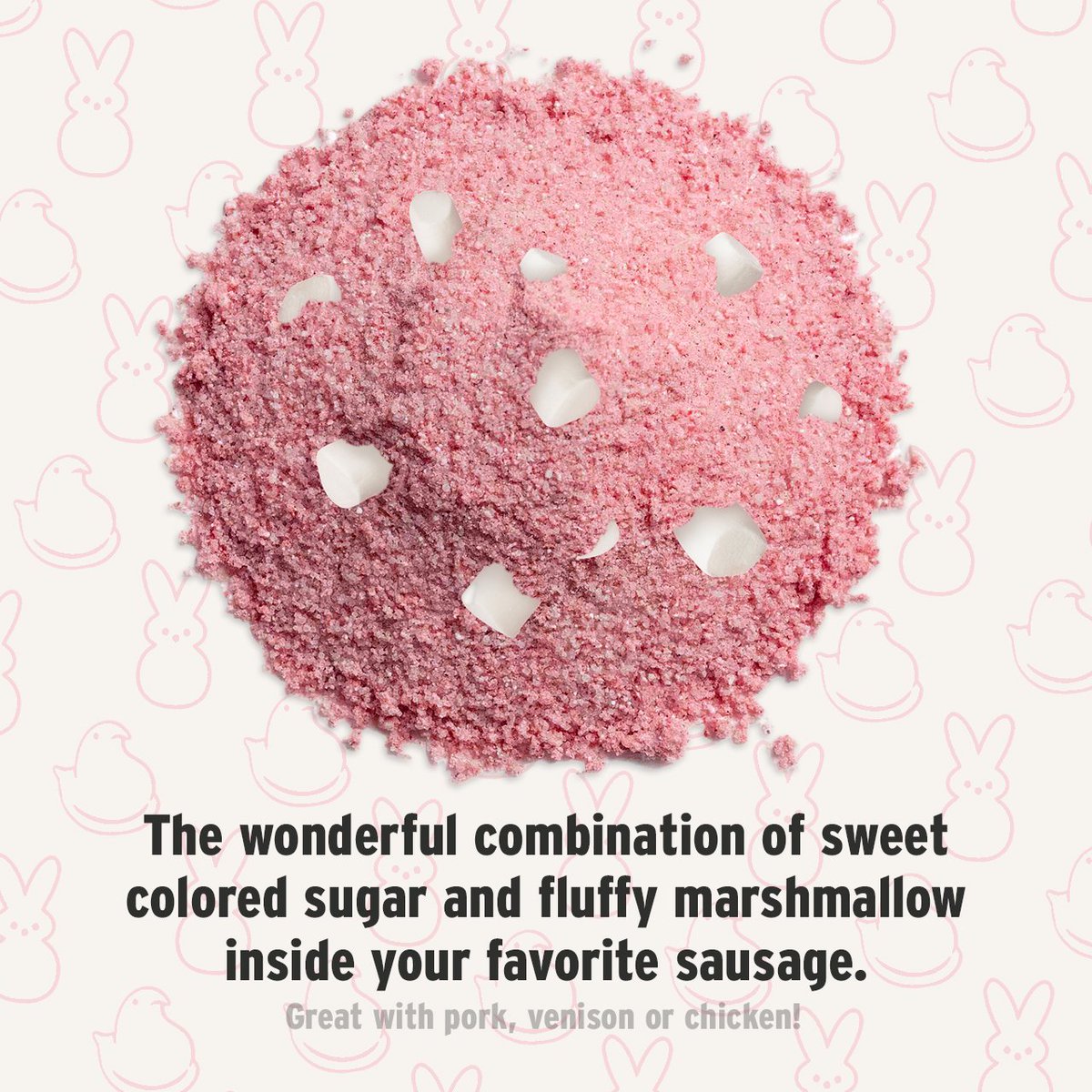 PSseasoning's tweet photo. New Brat Flavor Alert!🚨⁠

Introducing the Peeps brat, the wonderful combination of sweet colored sugar and fluffy marshmallow inside your favorite sausage.🐇 
.
.
.
If you've made it this far you should know, APRIL FOOLS! 😂 Even we wouldn't go that far! 

#peeps #aprilfools https://t.co/kyh8YeFUUI