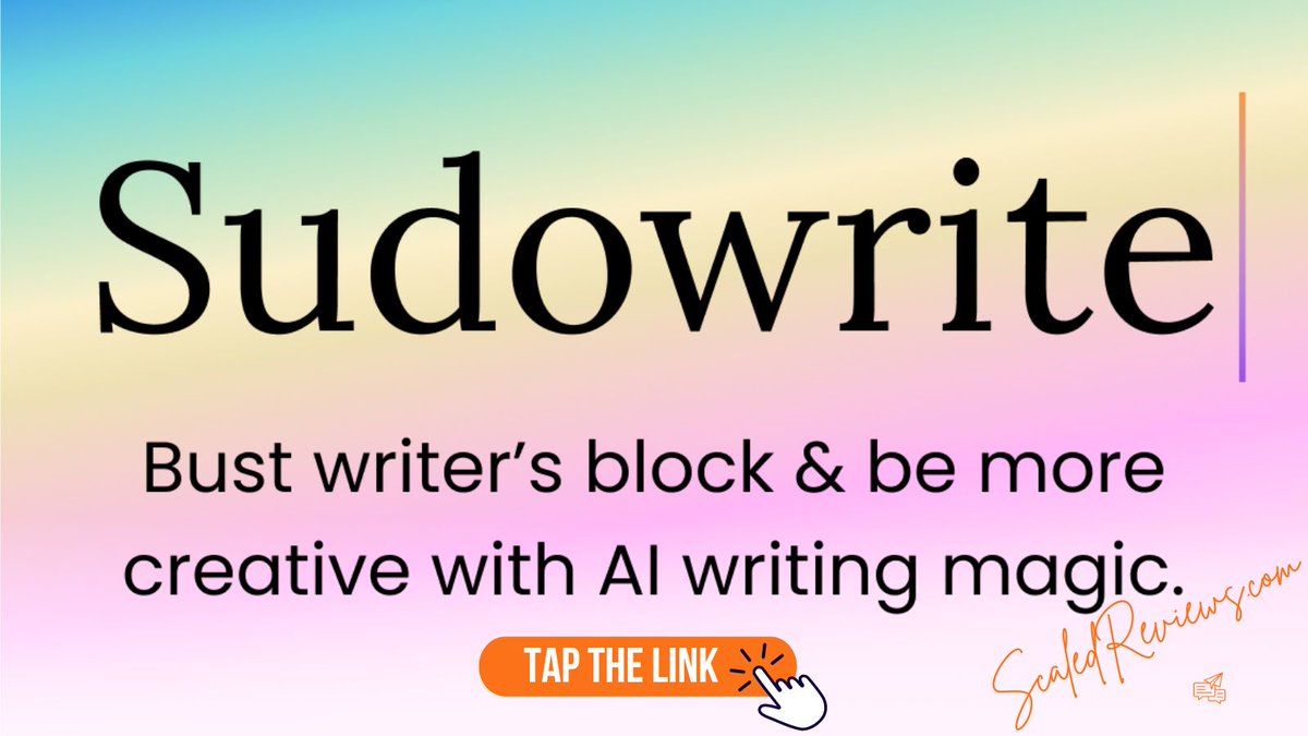 ScaledReviews's tweet photo. @sudowrite: The Secret Weapon of Top Writers!

Sudowrite is an AI writing assistant that can help you improve your writing. 

#Sudowrite #AIwritingassistant #AIwritingtool #AIwriter #Contentwritingtool #Creativewritingtool #Grammarchecker #scaledreviews 

https://t.co/Fda6wDI49s https://t.co/D5qRWJR3I7
