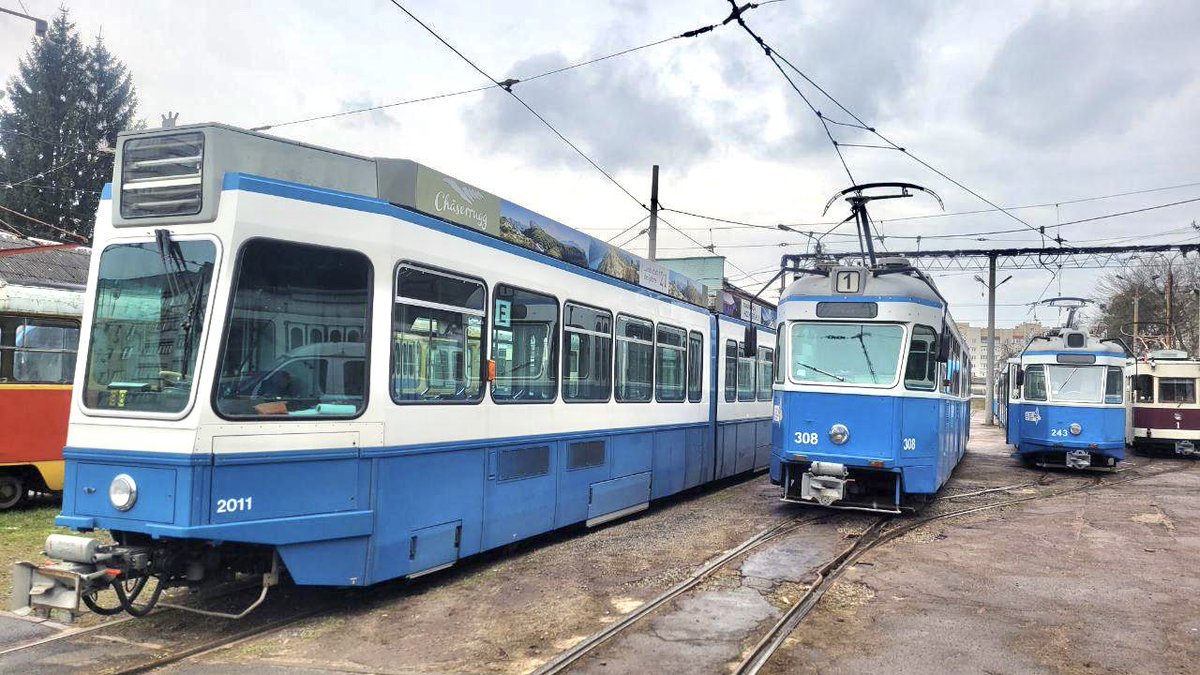 tramathon's tweet photo. The first #Tram2000 from #Zurich arrived today in Vinnytsia ! 
🤍💙 for 💛💙 https://t.co/XORTf5gAuF