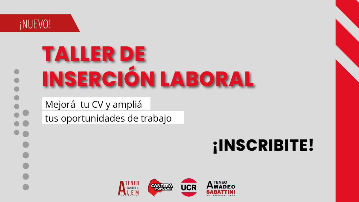 ucrcomuna12's tweet photo. ¿Estás en busca de trabajo y te gustaría mejorar tu CV? En el taller, te acompañamos en todo el proceso de búsqueda laboral, brindándote las herramientas necesarias. 

🗓️ Sábado 15/04 a las 15hs. 
📍Holmberg 4025

⚠️ABIERTO Y GRATUITO⚠️

INSCRIBITE 👉🏼 https://t.co/fLFU5inSxC https://t.co/ykL1PwaEwS