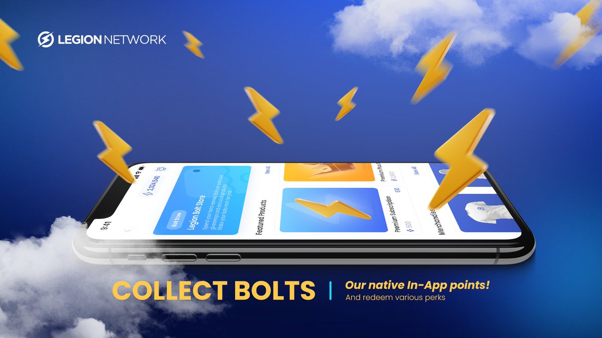 LegionNetwork__'s tweet photo. Introducing Bolts, our native In-App points! ⚡

Bolts can be used to redeem various perks and bonuses like

🎁 Mystery boxes
🥽 3D Metaverse assets
💎 Raffles and premium subscriptions.
So stop waiting and start collecting: https://t.co/PEd4F4xIcH https://t.co/uNCCUeXSWo