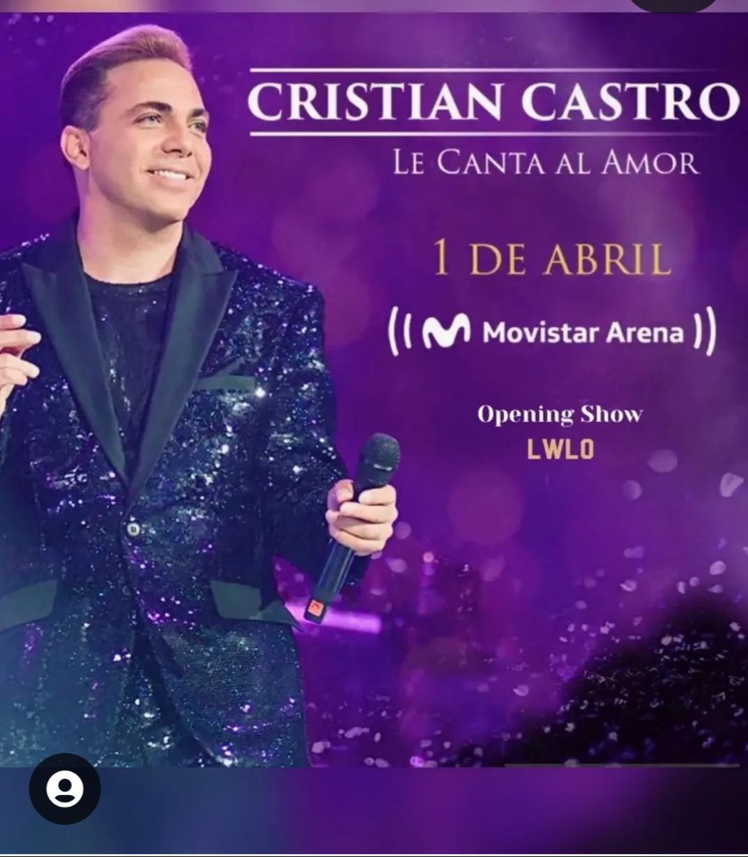 Sabri13cristian's tweet photo. Llego el dia ππ . Hoy #lecantaalamor @CristianCastro . #amarte mi gallitoβ€β€ @MovistarArg #fansclubelritual @vrocastroficial https://t.co/MzUHcm3GRw