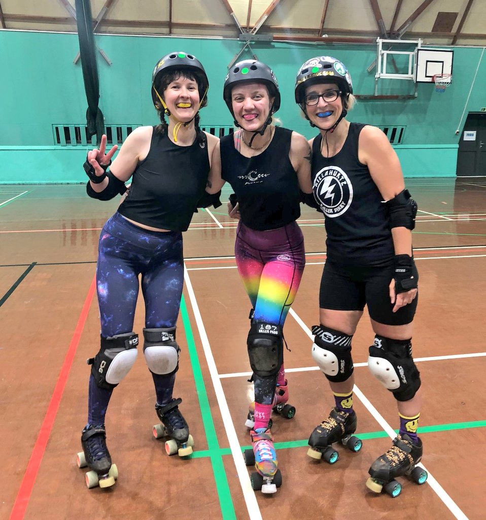 3 of our devs joined <a href="/SuffolkRD/">Suffolk Roller Derby</a> for their Friday night training session. Happy Gumshield Smiles means a good night was had by all! Thanks for having us!! #DerbyTwitter #rollerderby