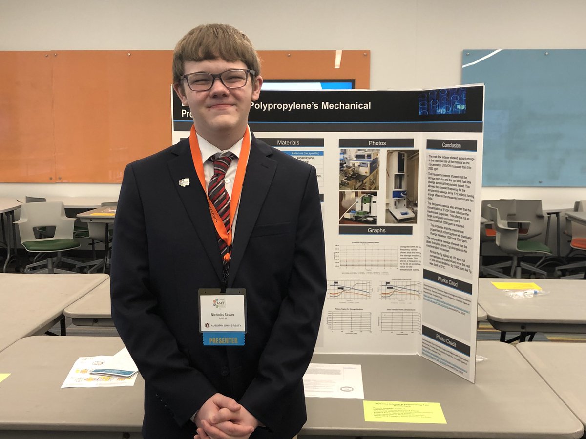 Jason_Sasser's tweet photo. Another big day for Nicholas! He’s competing in the Alabama Science and Engineering Fair at Auburn University. We’re at the state level now! Keep knocking down doors, my boy! https://t.co/LyCKxgT4V9