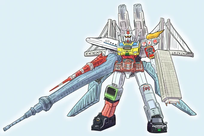 これは以前描いた都道府県ガンダムです 