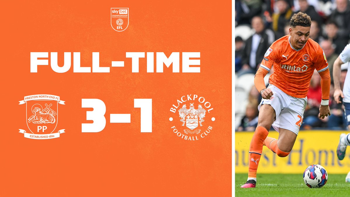 BlackpoolFC's tweet photo. FT I PNE 3 Blackpool 1

🍊 #UTMP https://t.co/QrS798rwZO