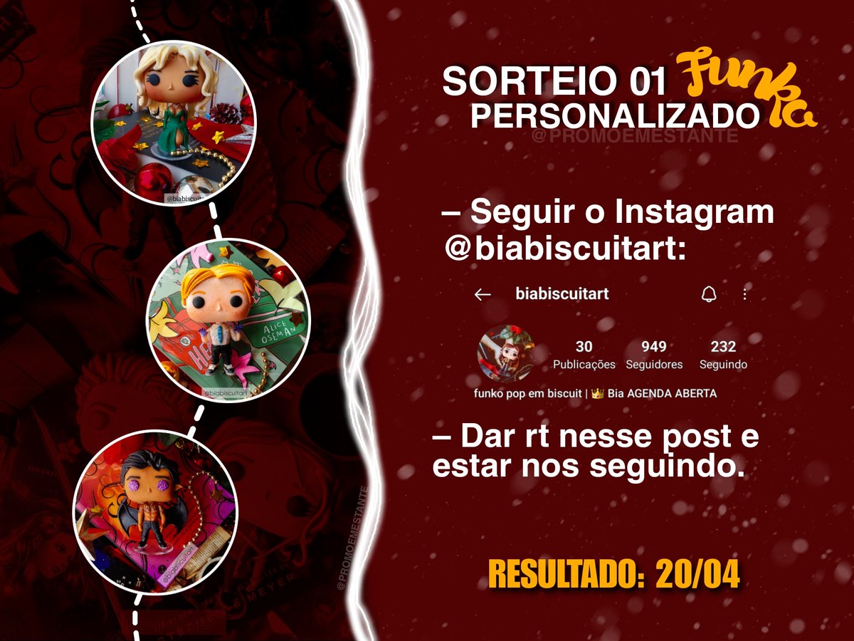 PromoEmEstante's tweet photo. — SORTEIO DE FUNKO 👩👱

Quer concorrer a um funko personalizado do seu personagem fav? Basta seguir as regras:

– Seguir @/biabiscuitart no ig: https://t.co/vGydSfLyFA;
– Rt nesse post e estar seguindo nossa página aqui no twitter.

💫 Resultado: 20/04.

(Leia a sequência👇🏼) https://t.co/vUbtnskxLg