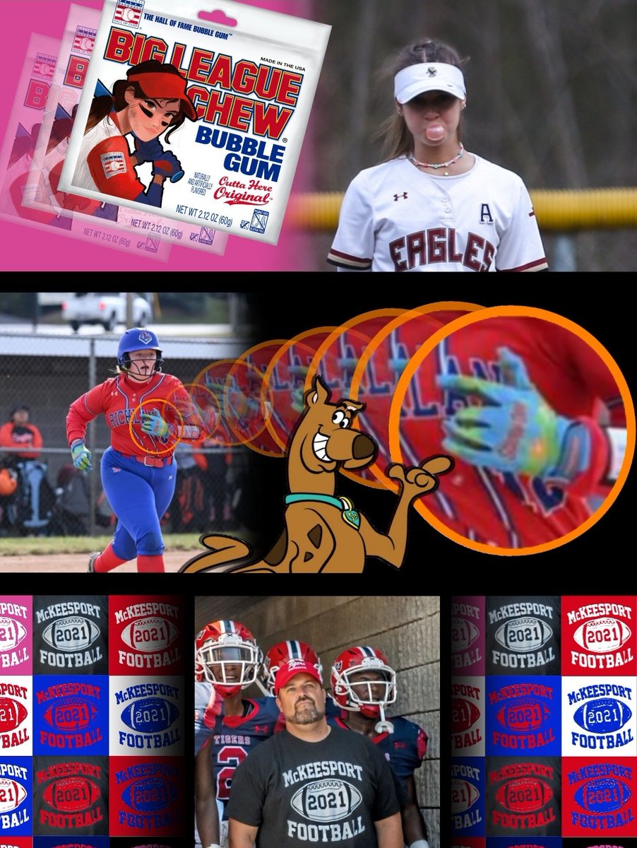 pghtigers05's tweet photo. Did you know?....
Liv Gergely is a cover model for Big League Chew....Kendal Wadsworth wears Scooby-Doo Batting Gloves....And McKeesport Football HC (Maddie's Dad), has this same shirt in 17 different color combinations....
#didyouknow #nowyoudo #gotigers https://t.co/G1pJFq8IXx