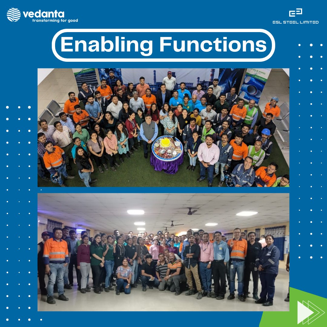 ESLSteelLimited's tweet photo. The new financial year begins on a high note as ESL closes FY ’23 by breaking several records. The leadership team and the employees celebrated the achievements with delight and have set on the journey of FY ’24 with great fervour.

#PrideOfESL #TransformingForGood #FY24 https://t.co/UAF9TUps2W
