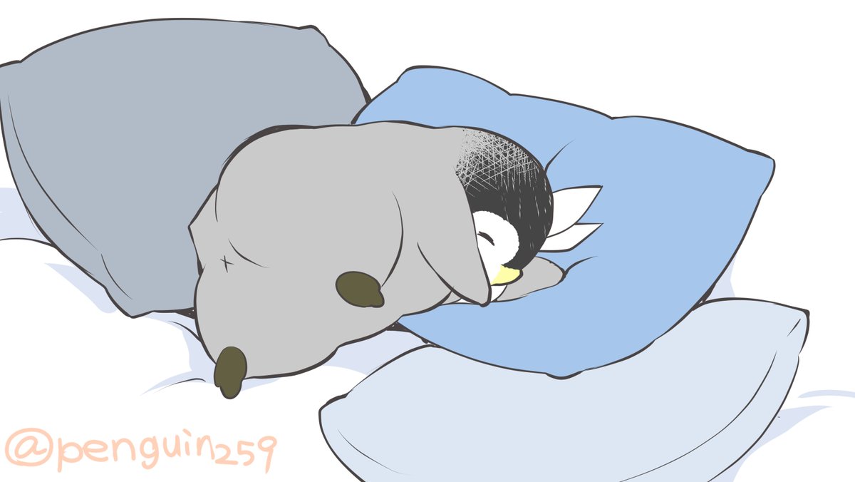 no humans pillow penguin closed eyes animal focus twitter username bird  illustration images