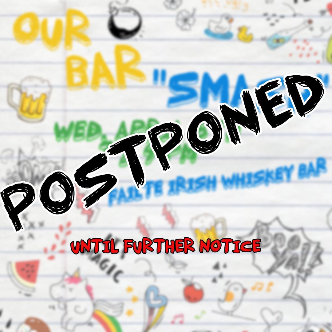 Unfortunately, this is not a cruel April Fool’s joke — we are sorry to share that due to unforeseen circumstances, Our Bar: “SMASH” will be postponed until further notice.

Please stay tuned, we will post the new show date here as soon as we can. Thank you for your patience!