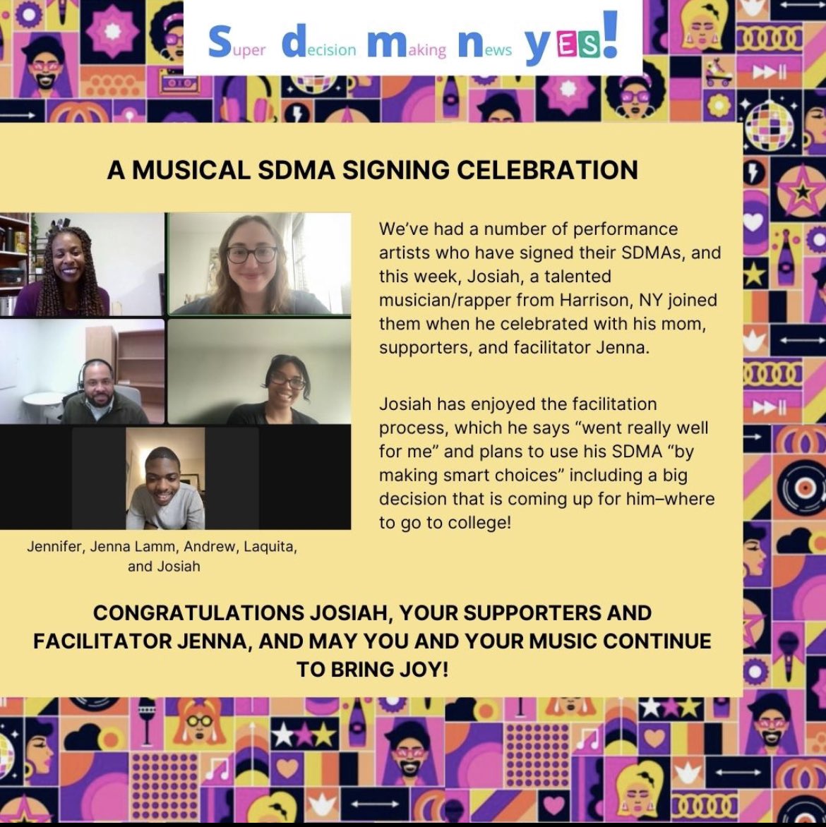 SDM_NY's tweet photo. Josiah, a talented musician/rapper and #decisionmaker from Harrison, NY says, “I have to decide what is best for me” and plans to use his #SDMA “by making smart choices.” 🙌 Read more at https://t.co/EjbpESfV3r:
#supporteddecisionmaking https://t.co/uGAF2qA8Ij