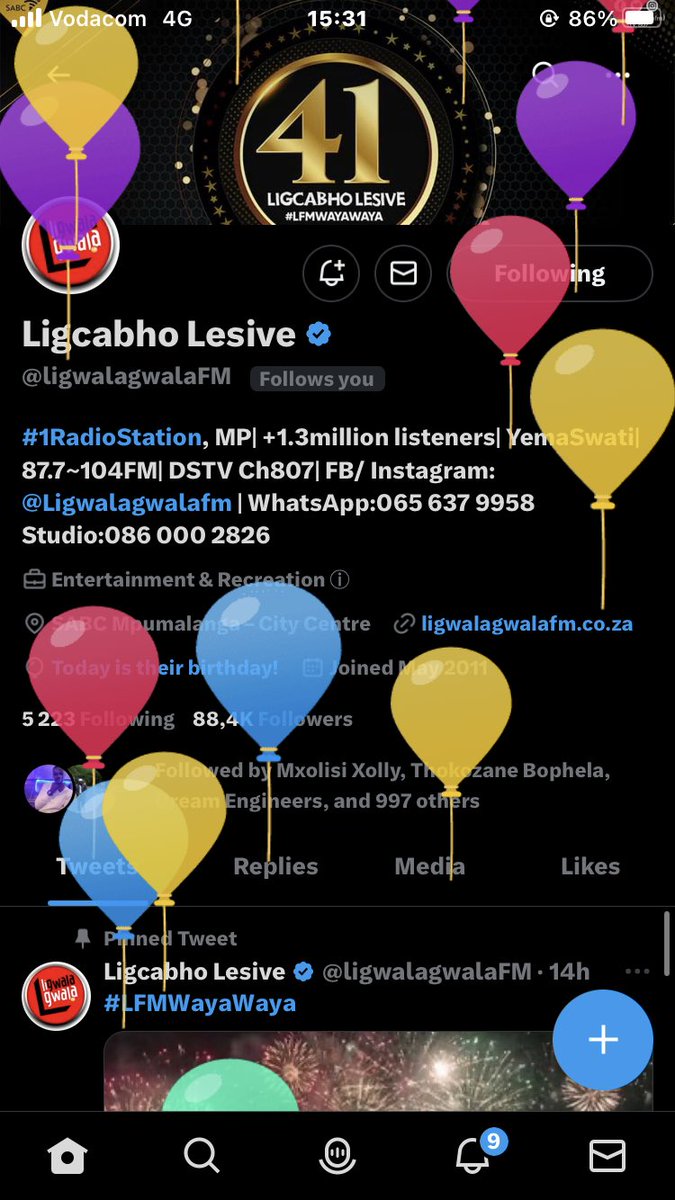 Ikwekwezi_FM's tweet photo. Happy birthday to our sister station ⁦@ligwalagwalaFM⁩ #MPComboShines https://t.co/i8bwHAMWtZ
