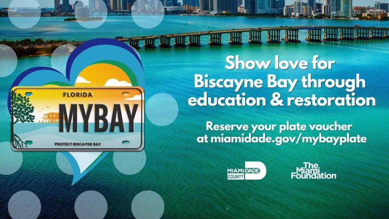 IrelaBague's tweet photo. Kicki off #EarthMonth and show your love for #BiscayneBay purchase a Protect Biscayne Bay specialty license plate today to support education &amp; restoration https://t.co/MYXSGV8Tbl https://t.co/y6MTEmbLvF