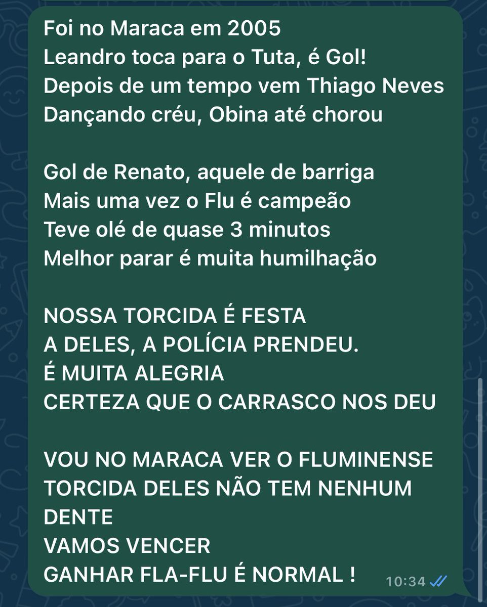 Pouco se fala da letra inteira da música “Ganhar flaFLU é normal”…