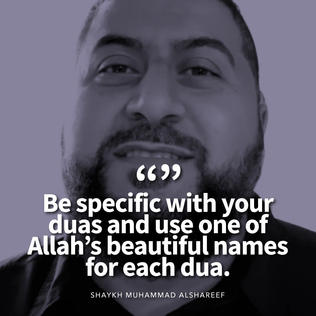 shMuhammad's tweet image. Be specific with your duas and use one of Allah’s beautiful names for each dua. 

For example, call out Allah Al Ghafoor while seeking repentance. 

Ask Allah Al wahhab to gift you with an amazing spouse/child, etc.