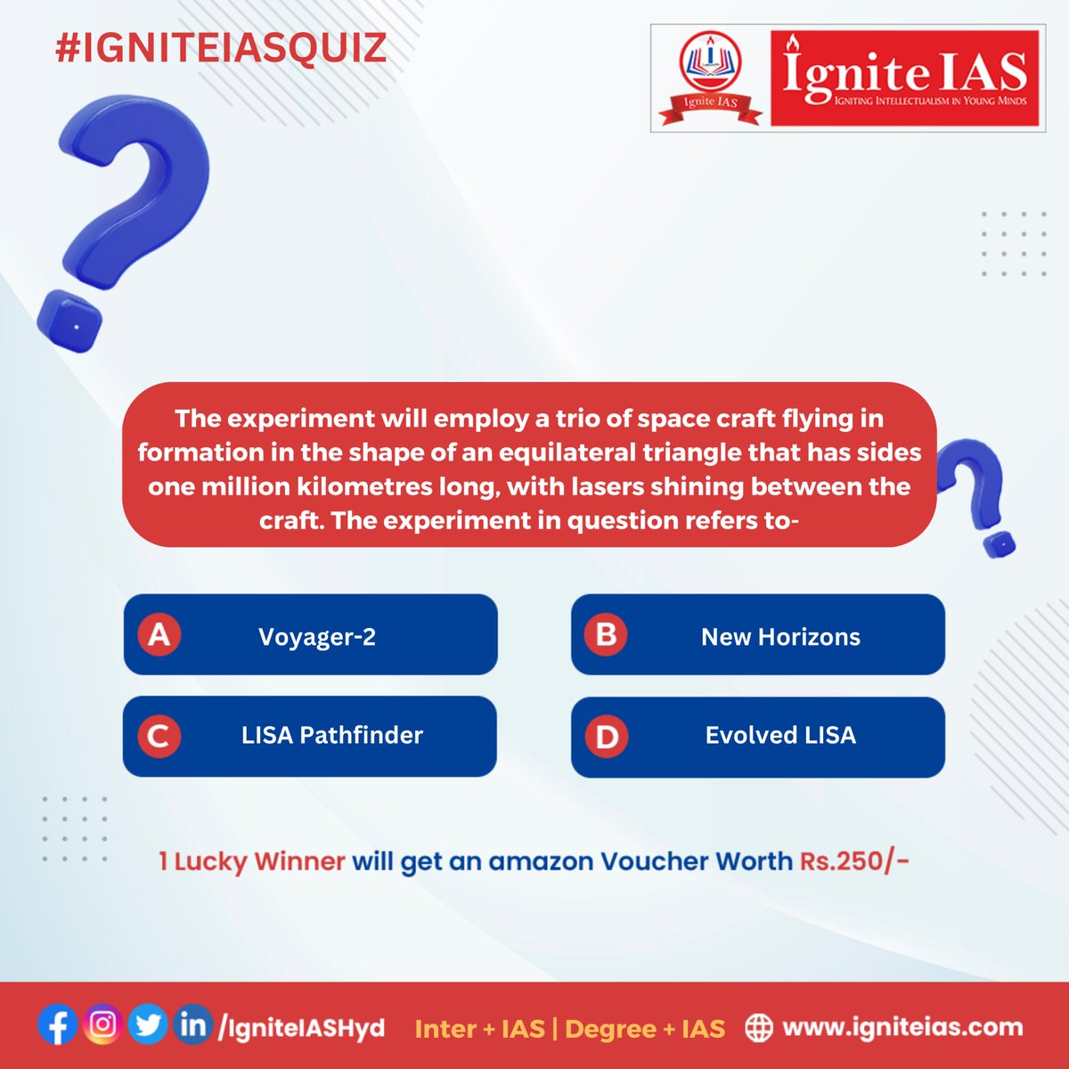 IasIgnite's tweet photo. 1 lucky Winner will get an Amazon Voucher Worth Rs.250/-

Winner will be announced tomorrow .

#Igniteias #DailyQuiz #Giveawayindia #amazonvouchergiveaway https://t.co/8aRQcAXgve