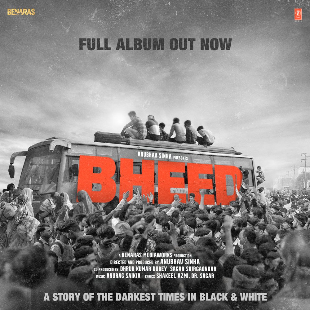 TSeries's tweet photo. Let #Bheed's melodies fill your heart!
Full Album OUT NOW ▶️https://t.co/qoHbr4wnKY

@anubhavsinha #BhushanKumar @RajkummarRao #PankajKapur
@bhumipednekar
@virendrasaxena @Kritika_Kamra
@deespeak @ranaashutosh10
#AdityaSrivastava
#SushilPandey #KaranPandit
@BenarasM
#DhrubDubey https://t.co/tUQ2uLbvt2