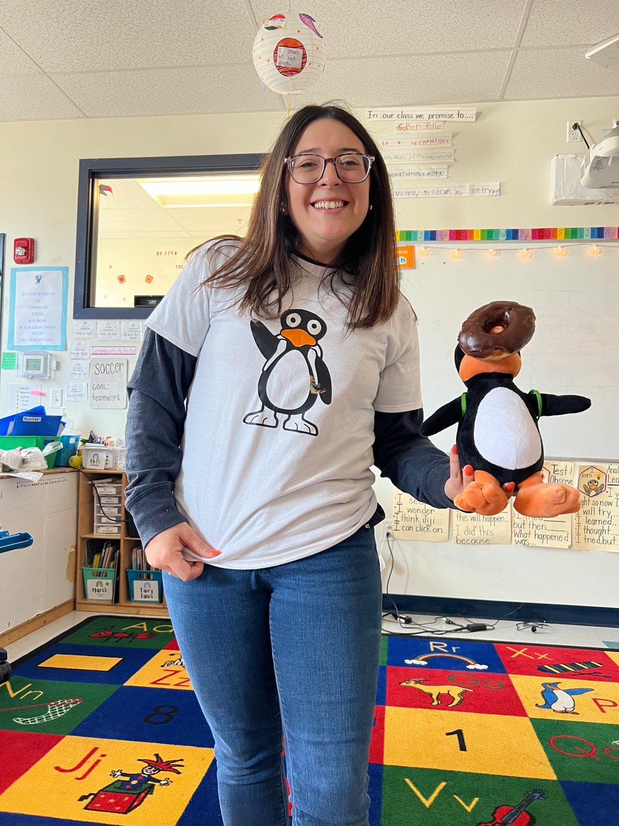 ktfleming20's tweet photo. What a way to end March Mathness!! Everyone got their own Jiji shirt at ACT &amp; Ms. Fleming’s class got donuts for getting in 2nd place 🥈 🏀 @STMath @worcesterpublic @Mass_STEMHub https://t.co/ZhxHDChlpN