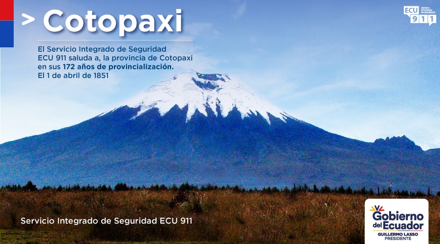 ECU911Ambato's tweet photo. 🗻 El 1 de abril de 1851 se dio un hecho histórico que gestó la provincia.

🎉 ¡Felicidades #Cotopaxi por tus 172 años!

🤝🏽 El @ECU911_ te saluda fraternalmente. https://t.co/n3RV6kD9I2
