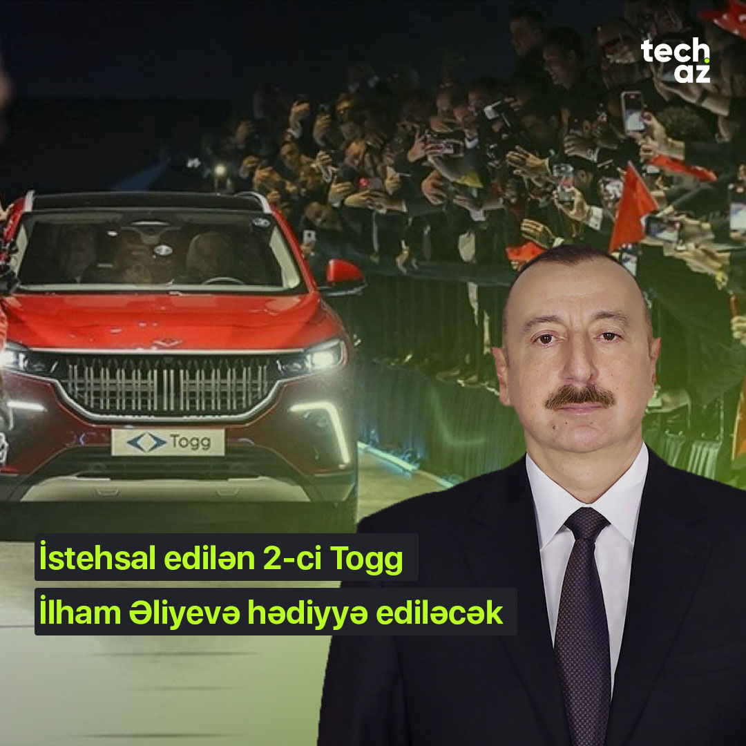 Techazmedia's tweet photo. İstehsal edilən 2-ci Togg İlham Əliyevə hədiyyə ediləcək
Azərbaycan Prezidenti İlham Əliyevə Türkiyə istehsalı olan ilk Togg elektrik avtomobillərindən biri hədiyyə ediləcək.
Ətraflı: https://t.co/kQBy3ogW40
@Togg2022 @azpresident
#togg #azerbaijan #turkey #techaz #cars https://t.co/nbj4c3OTeX