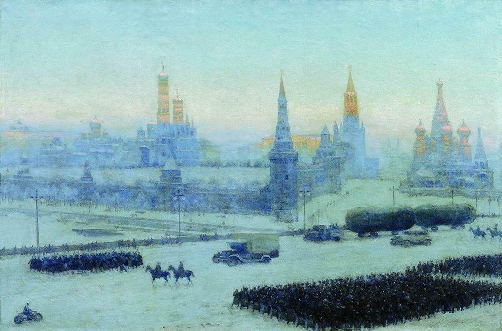 Moscow Morning, 1942 #konstantinyuon #socialistrealism wikiart.org/en/konstantin-…