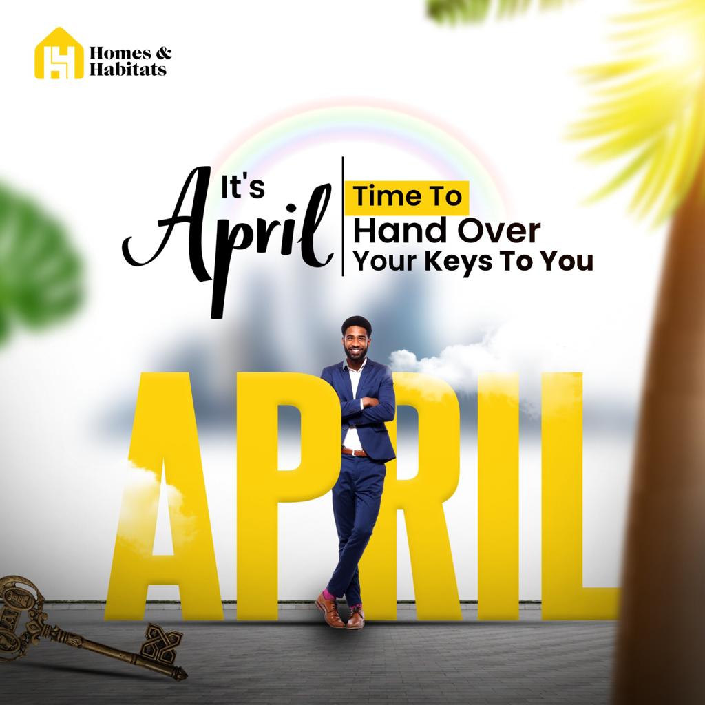 Homesandhabitat's tweet photo. Welcome to April, the perfect time to take ownership of your new home.
As you step into this new chapter, we are ready to hand over your home keys to you.
Happy New Month.
.
.
.
.
.
.
.
.
.
.
.
.
.
.
.
#homesandhabitats #newmonth #april #april1st #newmonthwish #aprilfool https://t.co/dU3Socyfwe