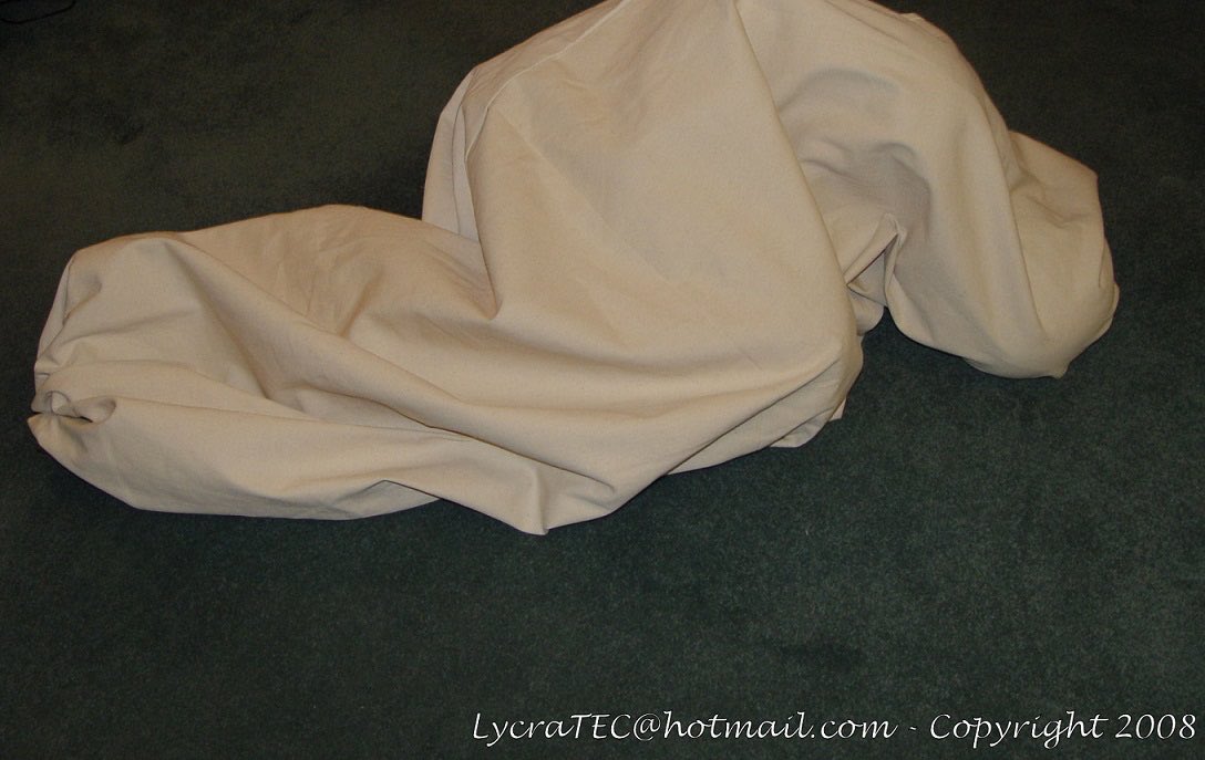 LycraTEC's tweet photo. I left my friend to struggle in both sack and cuffs.  They had no way to get free.  They foolishly said it was up to me as to how long there should be held captive for.  I had in mind a hour but said it would be 3 or 4 hours before they would be freed. https://t.co/ANr13sfRdv