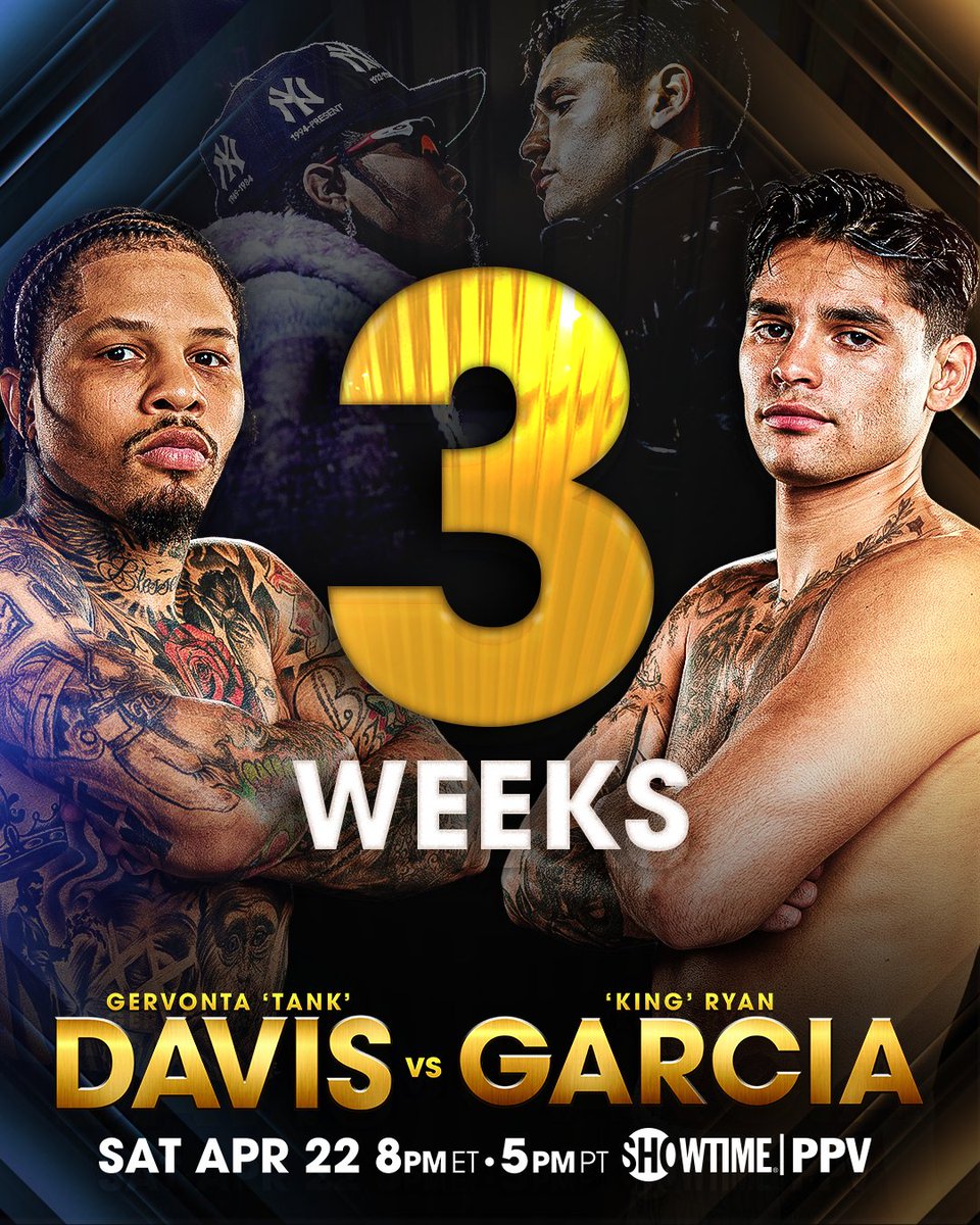 atsboxing's tweet photo. ๐ฏ ๐ช๐๐๐๐ฆ until @Gervontaa and @RyanGarcia handle business in the ring๐
#DavisGarcia April 22 on pay-per-view. https://t.co/Etlju2knFD