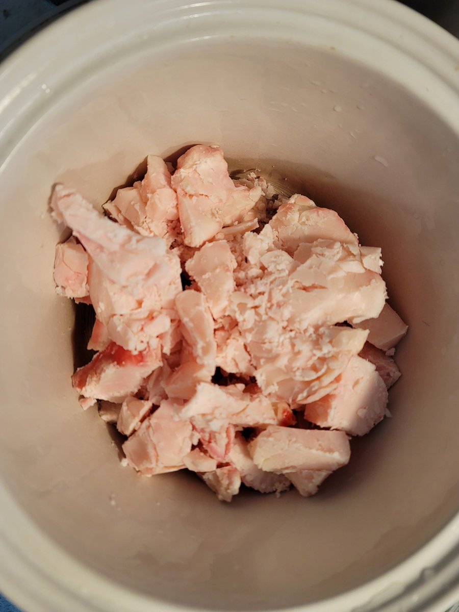 BarsantiSal's tweet photo. Here we go. Blessed for this beef tallow. This isn't even a 1/3 of yesterday's haul. I'll need to freeze a bunch. Thank you local meat processor! @NewDawn7411

#Tallow #ProperHumanDiet #NoSeedOils #BetterCooking #Carnivore #MeatProcessor https://t.co/g3fgqoiqIU