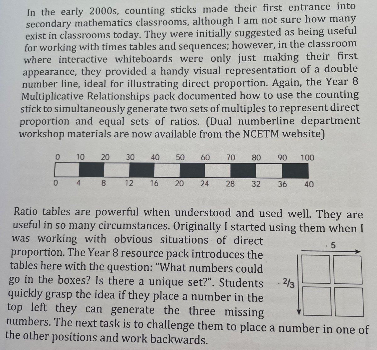 Arithmaticks's tweet photo. We all know of my love of a ratio table, but what you might not know is my love of a parallel number line 😍 totally loving your thorough history of resources and journey through multiplicative reasoning @mrsdenyer #AnotherThing https://t.co/aa8iwmnXsK
