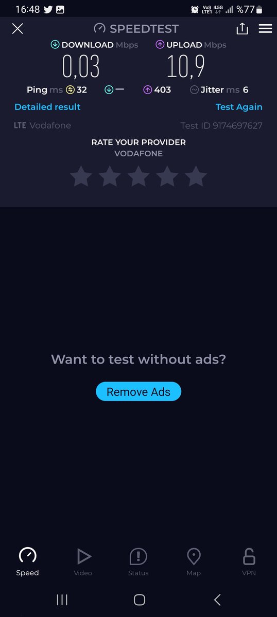 Ben bıktım yazmaktan, siz bıkmadınız rezilliğinizden. Afette rezilsiniz, şehir merkezinde rezilsiniz. Şu hızı bana açıklayabilirmisiniz rica etsem. Almadığım hizmetin birde faturasını yolluyorsunuz <a href="/VodafoneDestek/">Vodafone Destek</a> <a href="/VodafoneTR/">Vodafone Türkiye</a>