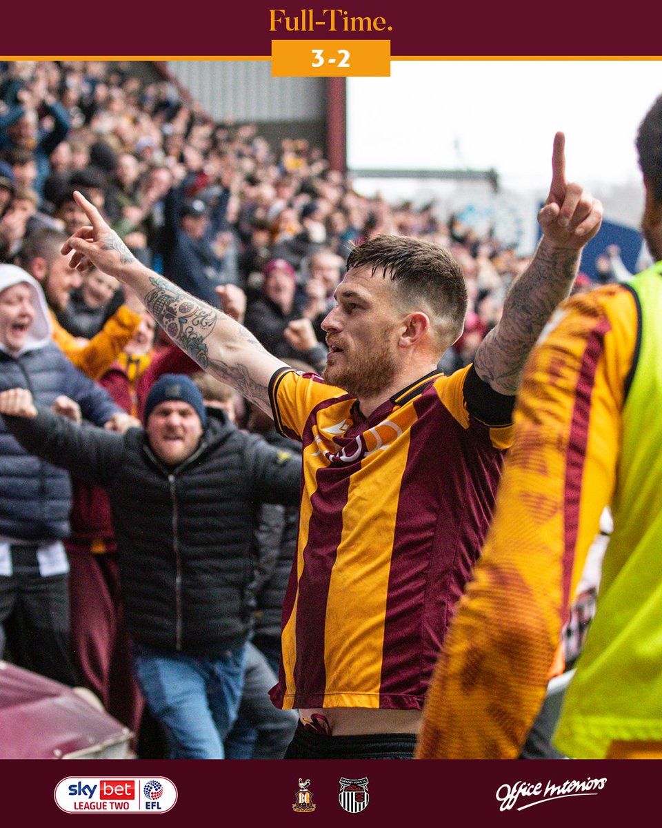 ⏱️ FULL-TIME | 🐓 <a href="/officialbantams/">Bradford City AFC</a> 3-2 <a href="/officialgtfc/">Grimsby Town F.C.</a> 🐟

#BCAFC | #BRAvGRI | <a href="/OFFICEINTERIOR5/">Office Interiors</a>