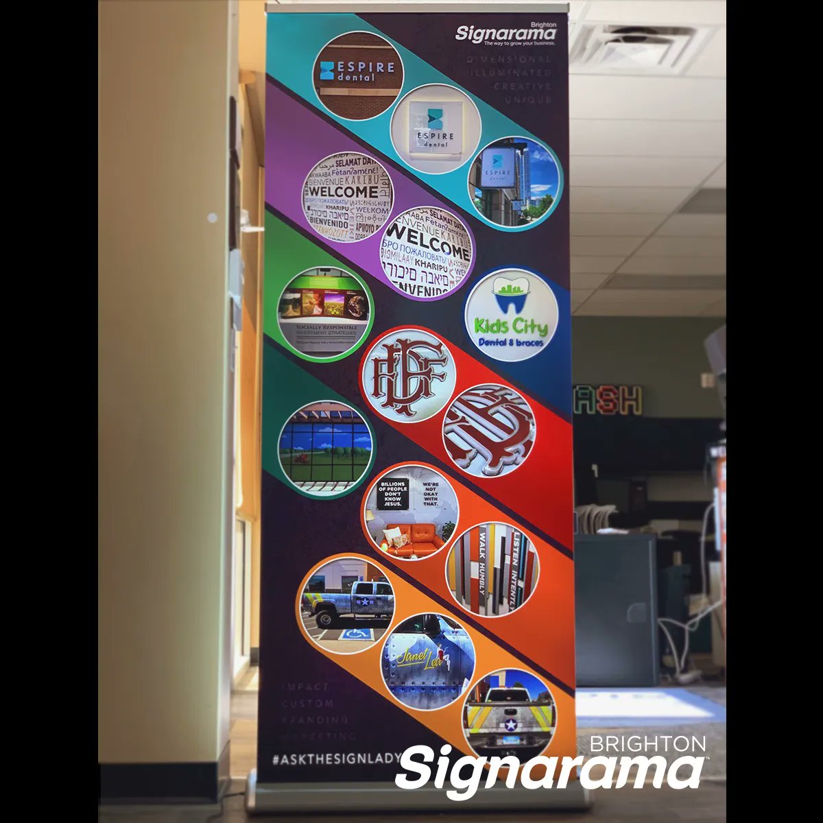 SignARamaInc's tweet image. Don't be shy! Promote all of your awesome projects at every opportunity. Work with an expert designer to get a layout that will showcase your successes or services.
.
.
.
#askthesignlady #signaramabrighton #retractablebanner